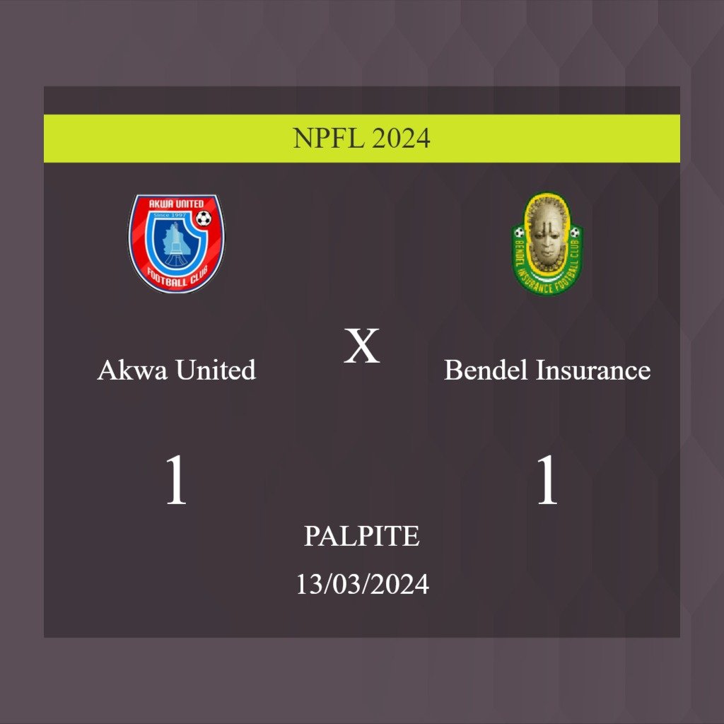 Akwa United x Bendel Insurance palpite: caso empate nesta quarta-feira 13/03/2024; saiba onde assistir - Jogos de hoje