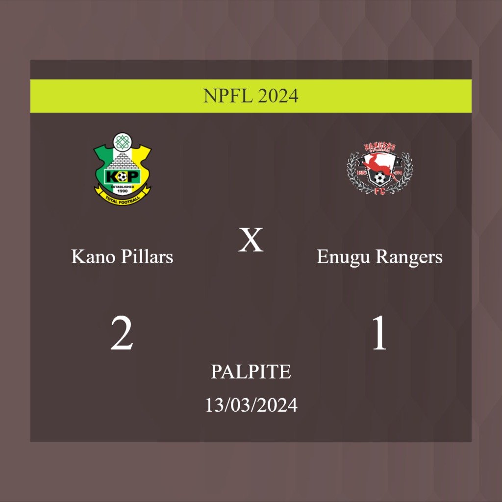 Kano Pillars x Enugu Rangers palpite: caso Kano Pillars ganhe nesta quarta-feira 13/03/2024; saiba onde assistir - Jogos de hoje