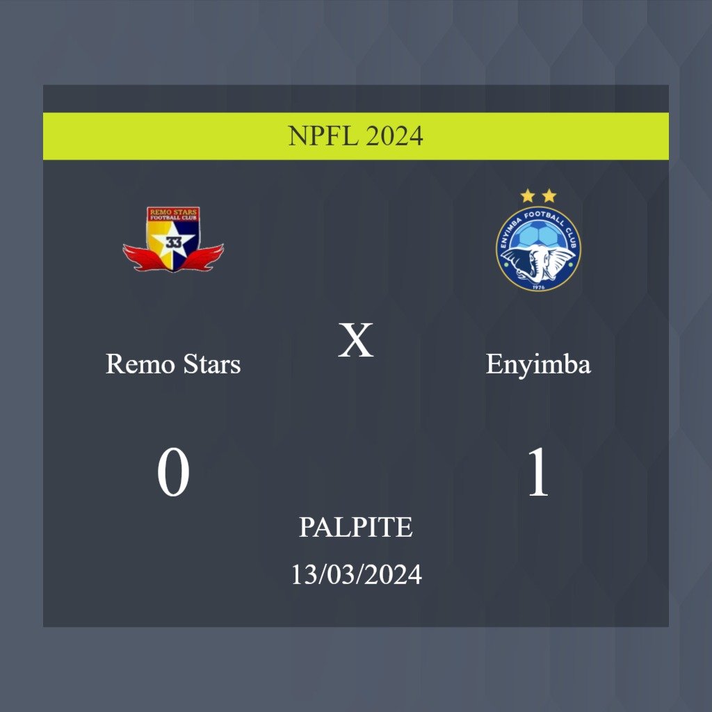 Remo Stars x Enyimba palpite: caso Enyimba ganhe nesta quarta-feira 13/03/2024; saiba onde assistir - Jogos de hoje